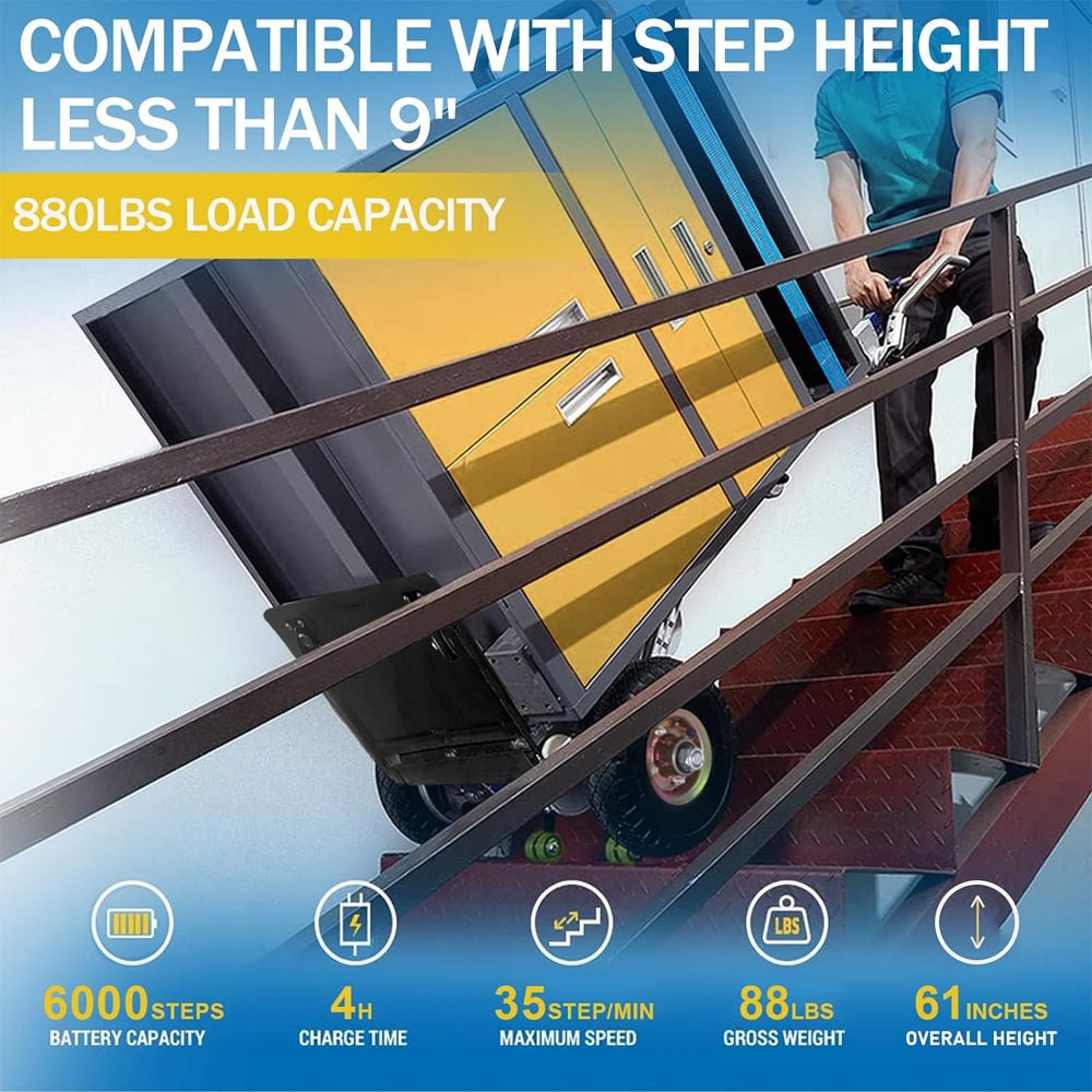 Heavy-Duty 880Lbs Electric Motorized Stair Climbing Hand Truck