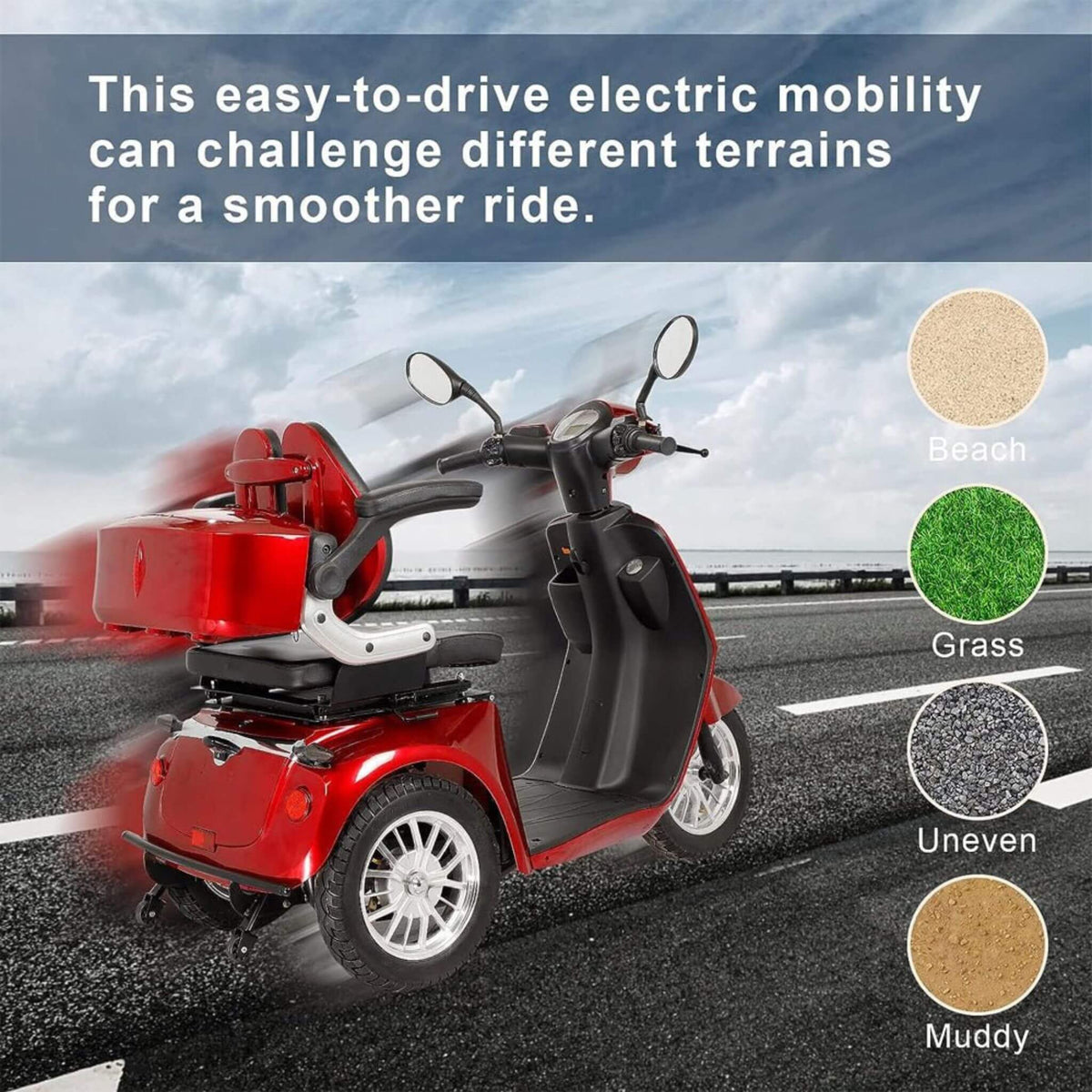 [SAK96314] Zvg 800W 4-Wheel Mobility Scooter