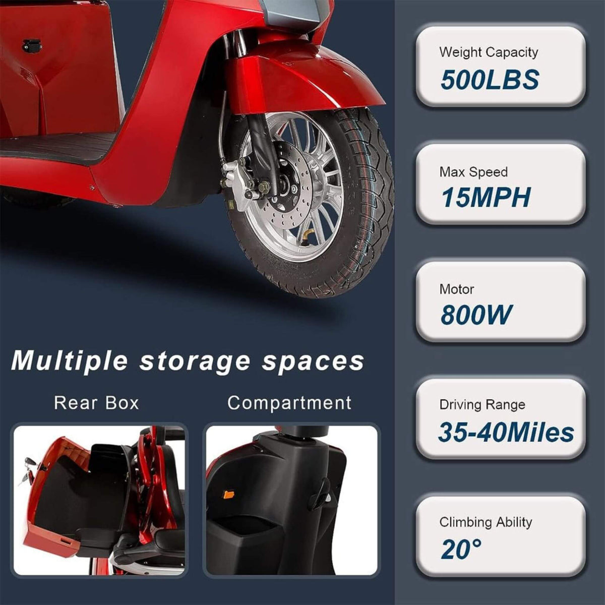 [SAK96314] Zvg 800W 4-Wheel Mobility Scooter