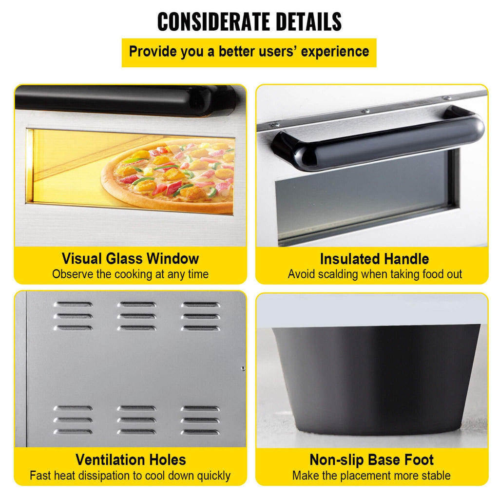 Heavy-Duty Electric 2000W Indoor Commercial Countertop Double