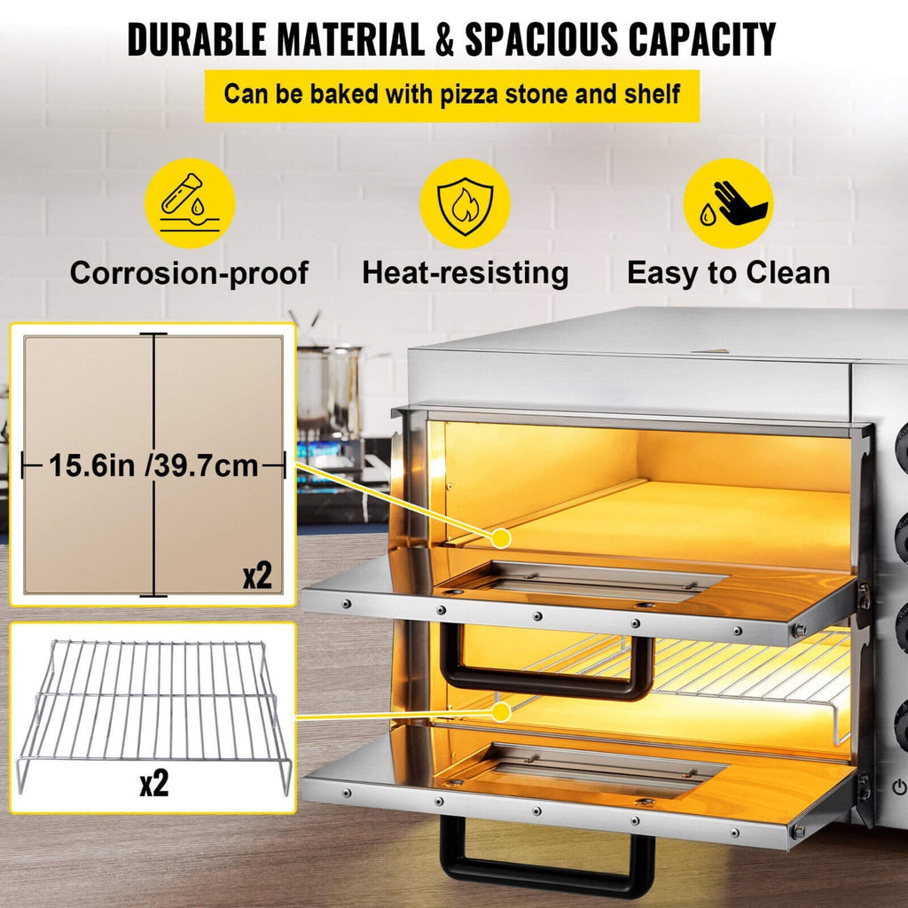 Heavy-Duty Electric 2000W Indoor Commercial Countertop Double