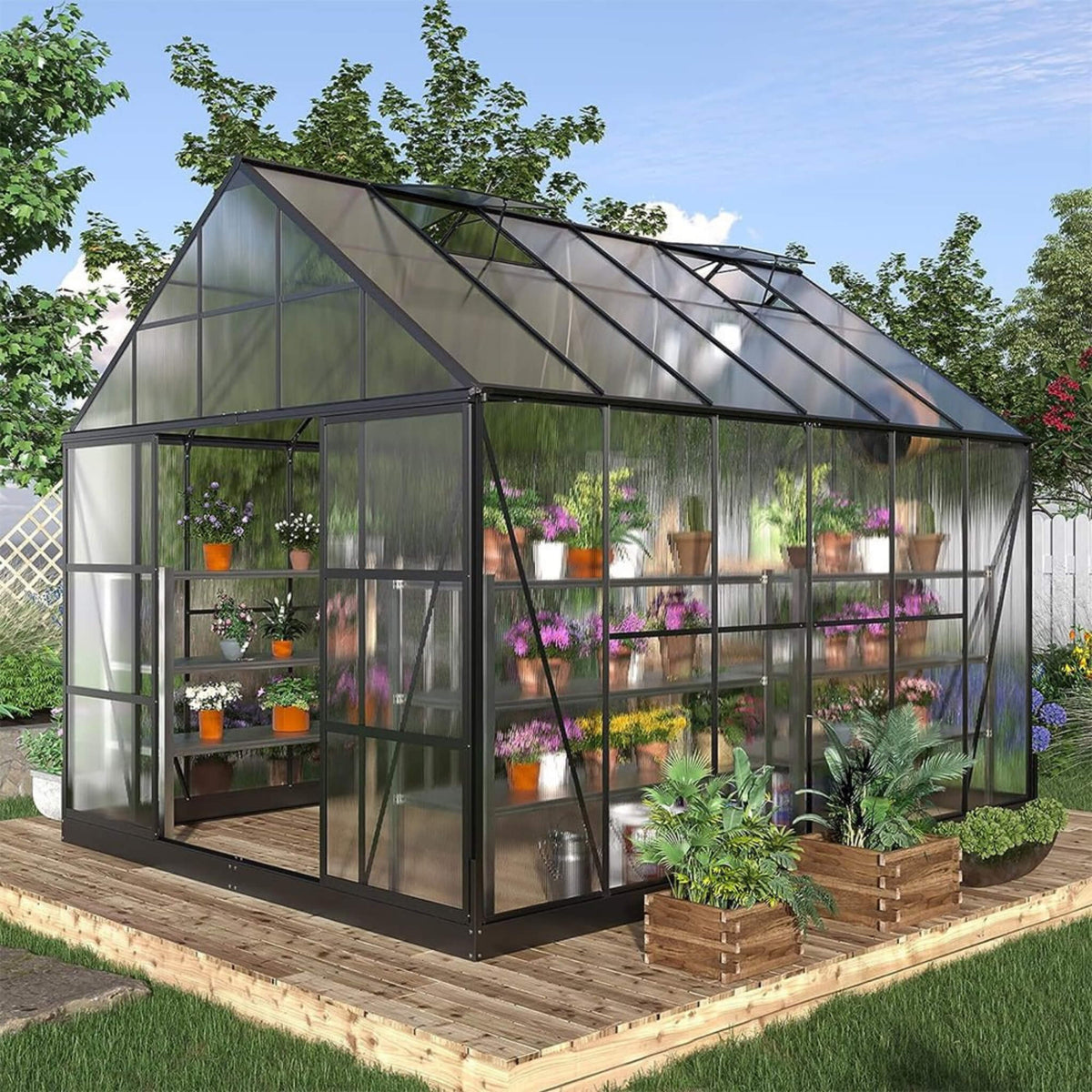 [10X12FT] Polycarbonate Greenhouse 12FT