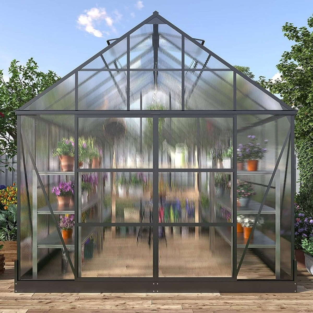 [10X12FT] Polycarbonate Greenhouse 12FT
