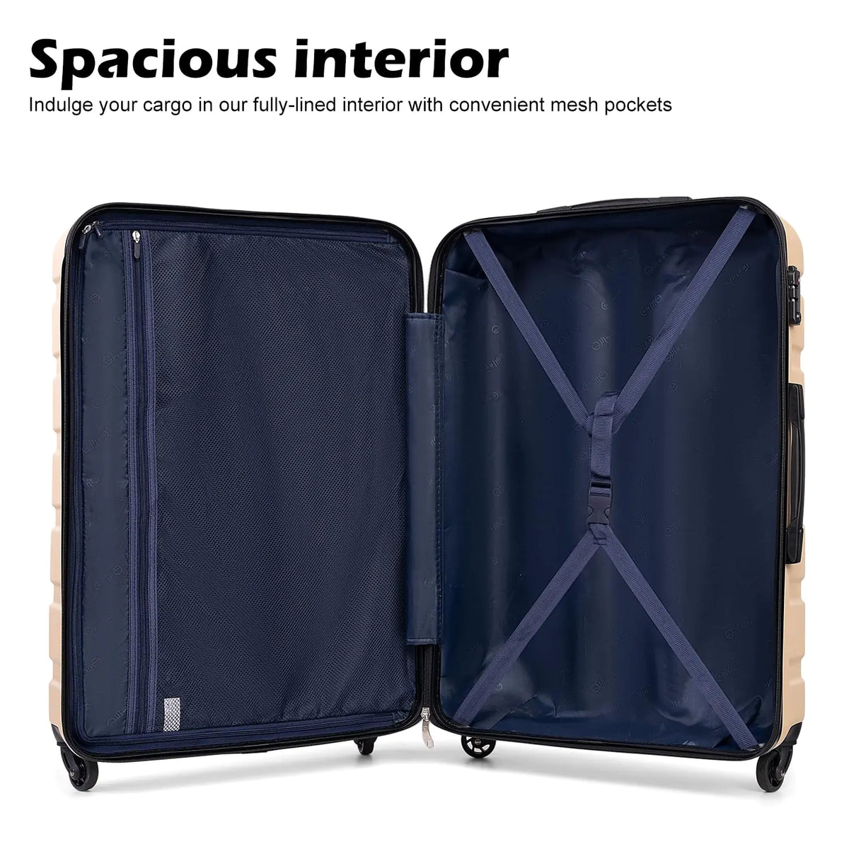 Coolife 3 Piece Hardside Luggage Set