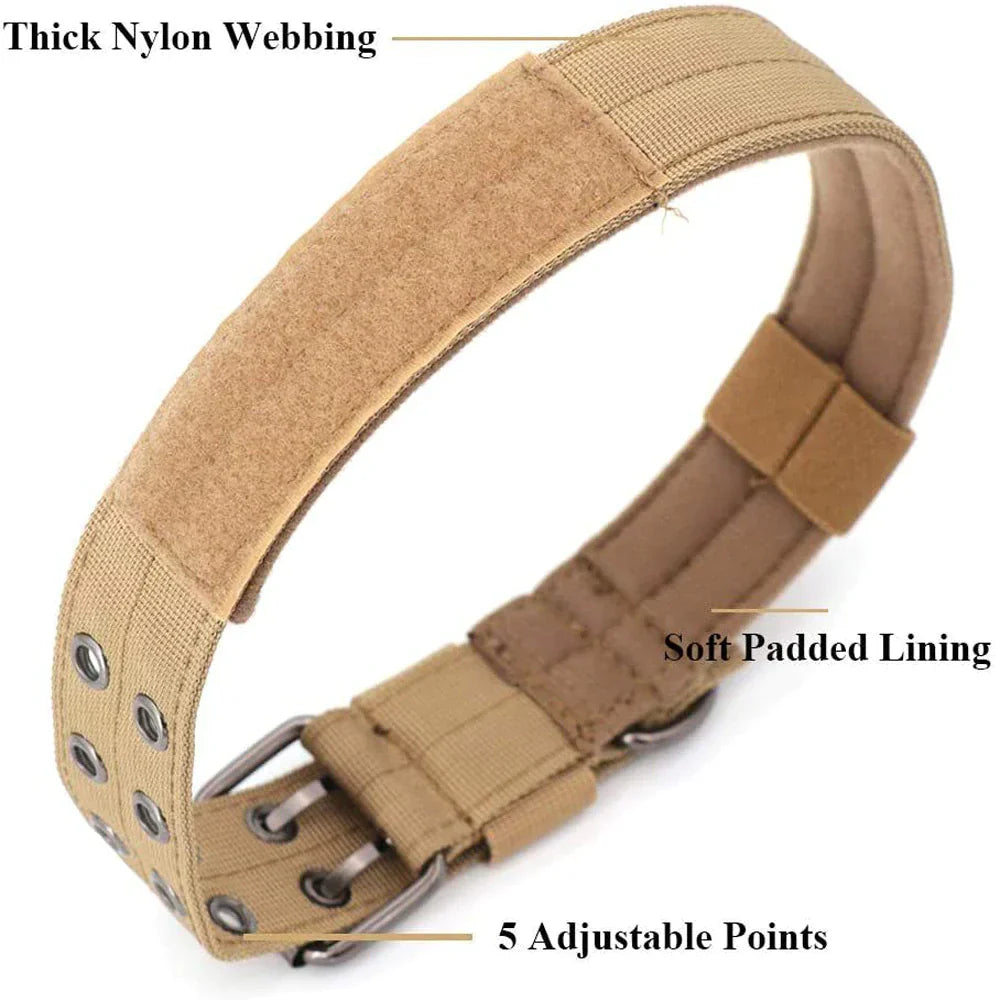 2" Tactical Heavy Duty Nylon Dog Collar K9 Military Metal Buckle