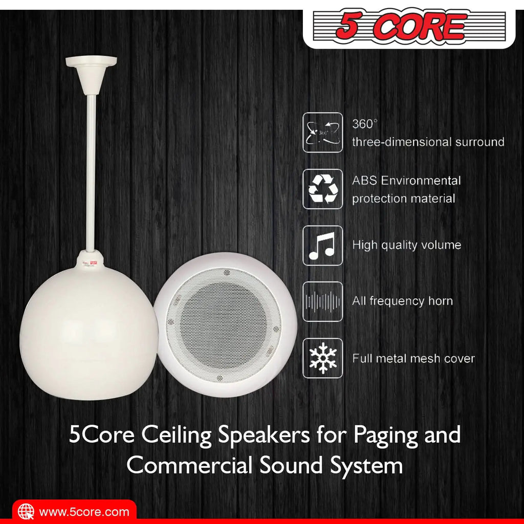 5core Pendant Hanging Wall Speaker 15W Commercial Ceiling Mount