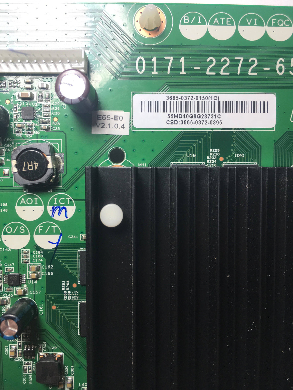 Vizio 3665-0372-0150 Main Board For E65-E0 Lausvkas Or Lausvkcs