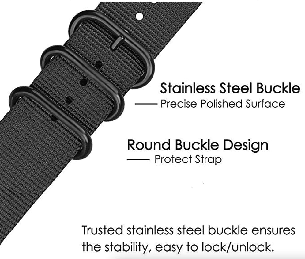 18mm 20mm 22mm Durable Military Woven Nylon Wrist Watch Band