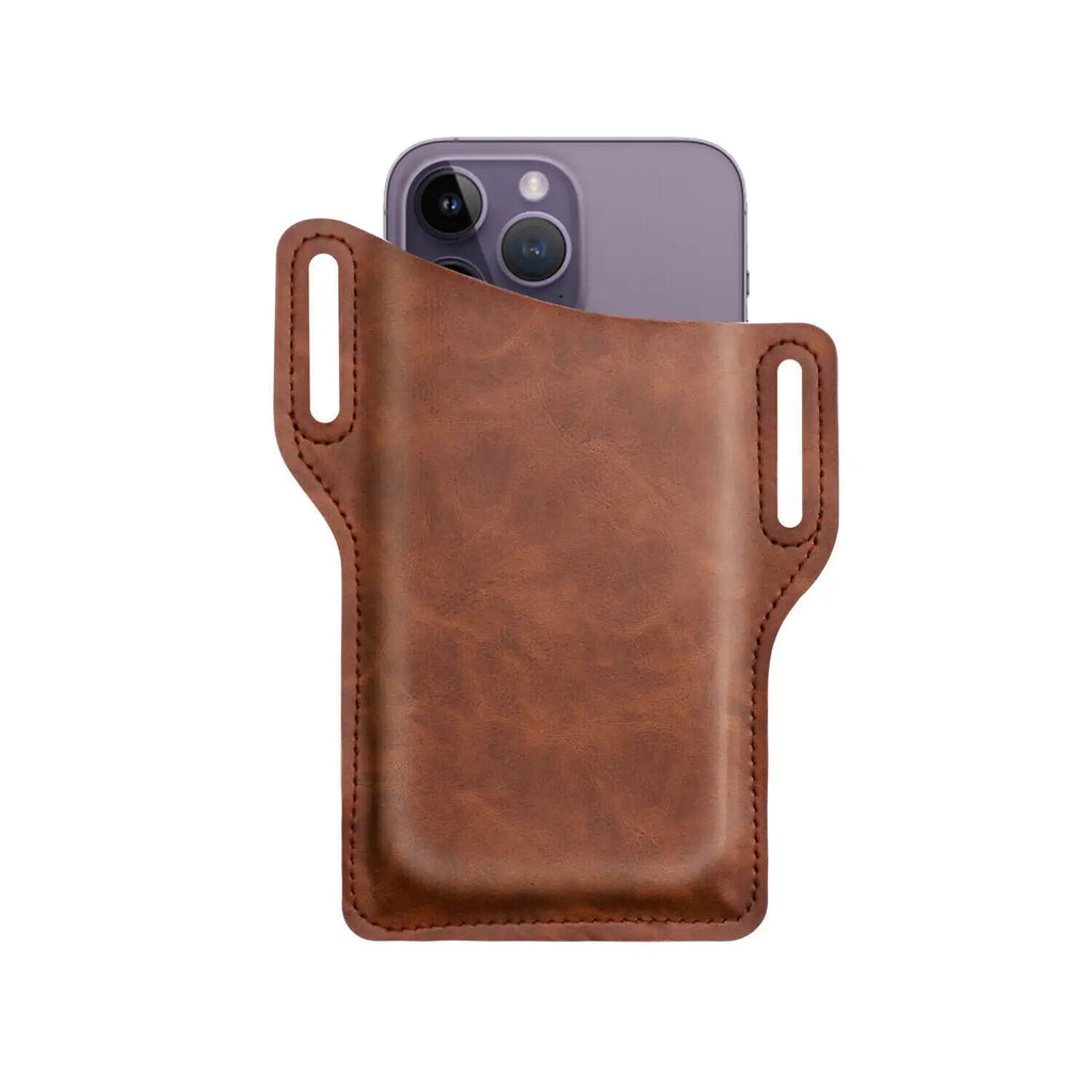 Men Cell Phone Belt Bag Loop Waist Holster Pouch Case Leather