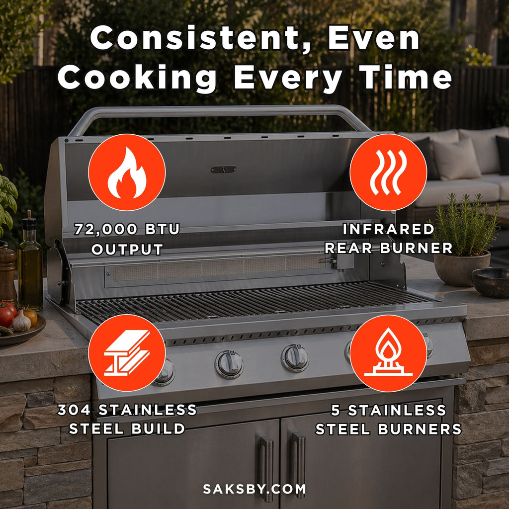 [KO-BAK5BG] KoKoMo 40" 72K BTU 5 Burner Grill