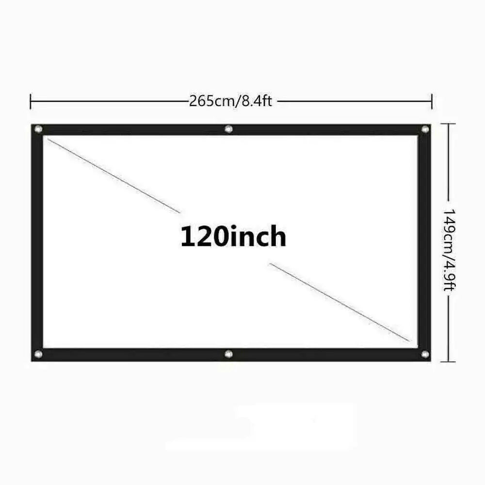 Portable Foldable Projector Screen 16:9 HD Outdoor Home Cinema