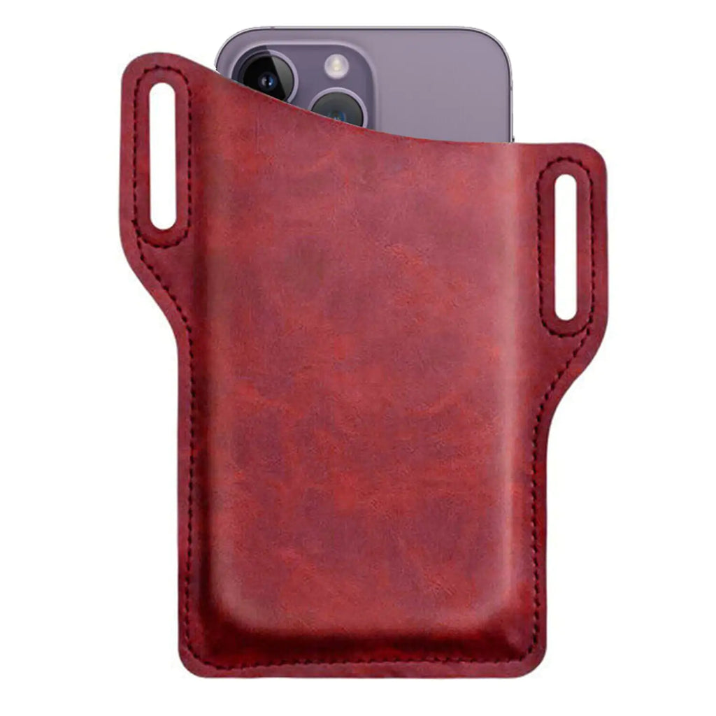 Men Cell Phone Belt Bag Loop Waist Holster Pouch Case Leather
