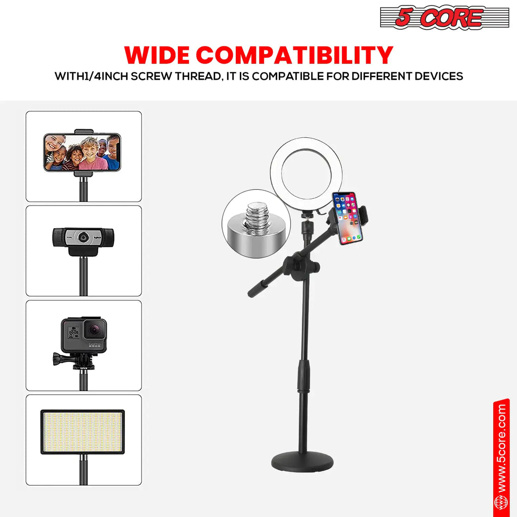 6 Ring Light Cell Phone Stand Adjustable Ring Light Angle LED
