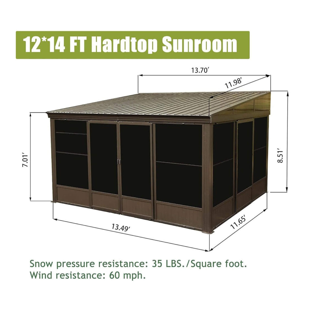 [12X14FT] Haven Sunroom Galvanized Roof