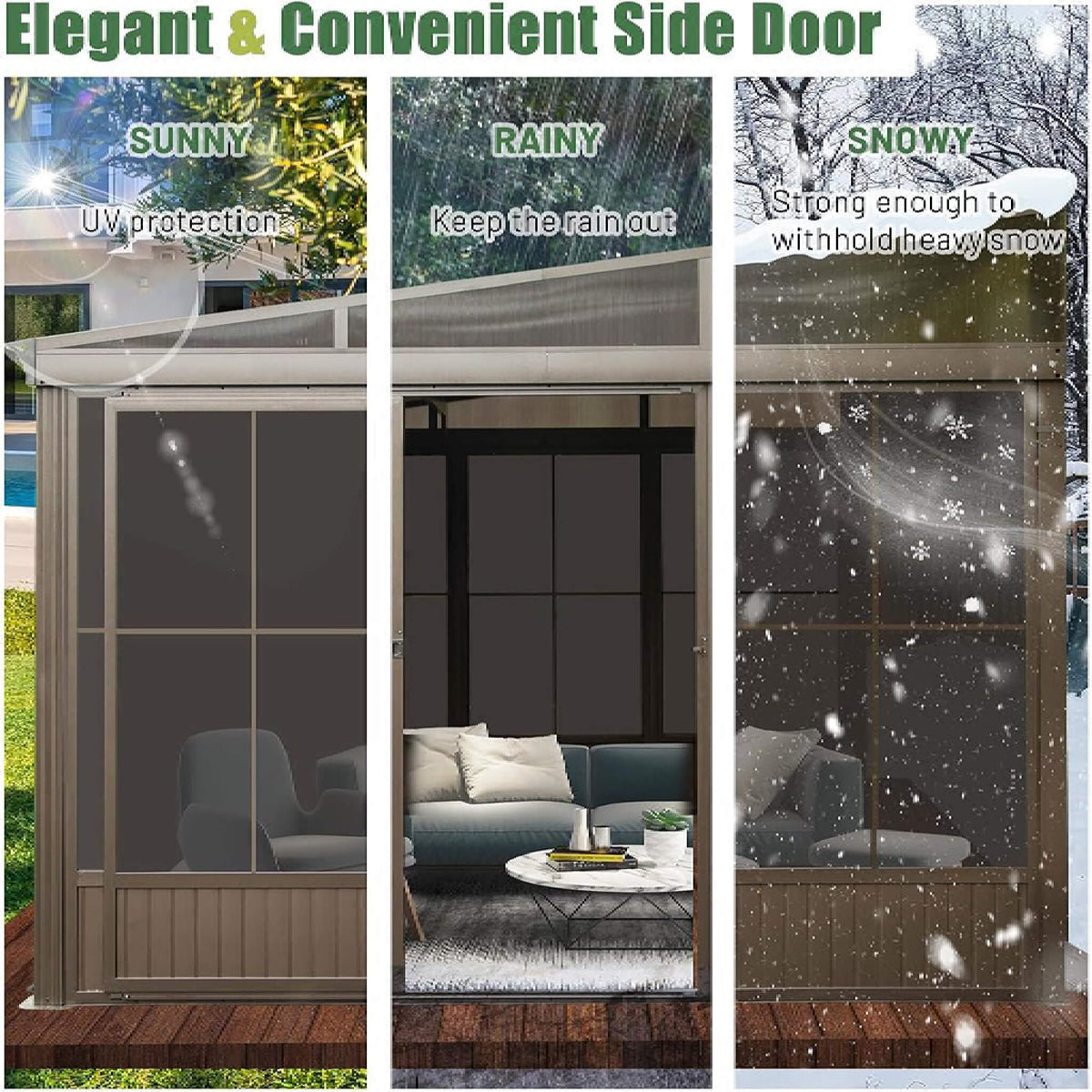 [12X14FT] Haven Sunroom Galvanized Roof
