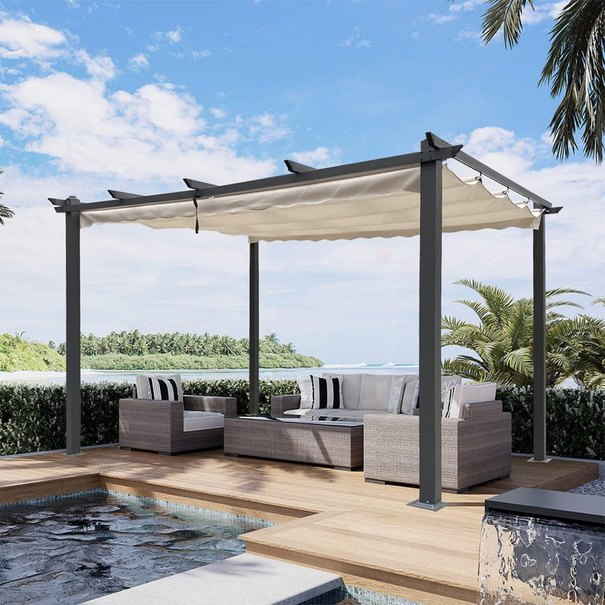 [SAK51842] 10X13FT Patio Pergola Canopy