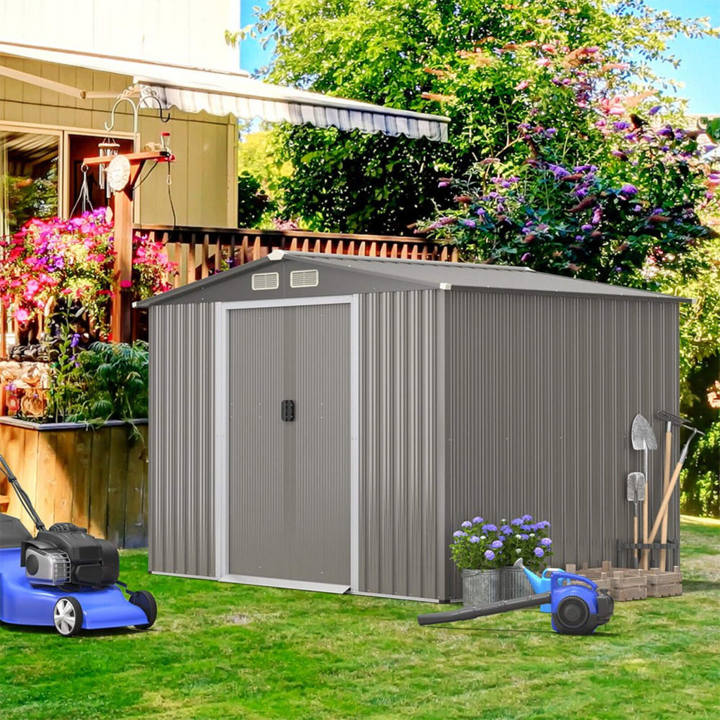 [08X06Ft] Premium Outdoor Steel Tool Storage Garden Backyard Shed