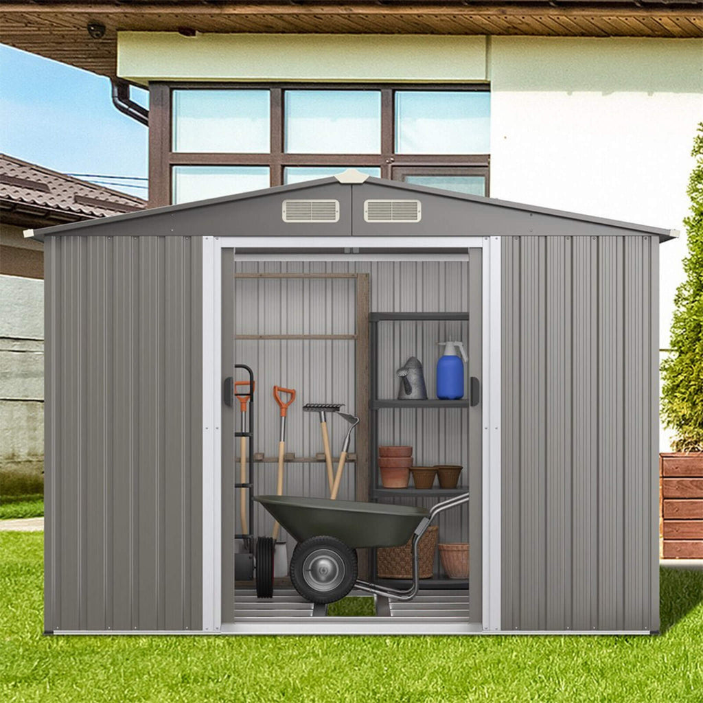 [08X06Ft] Premium Outdoor Steel Tool Storage Garden Backyard Shed