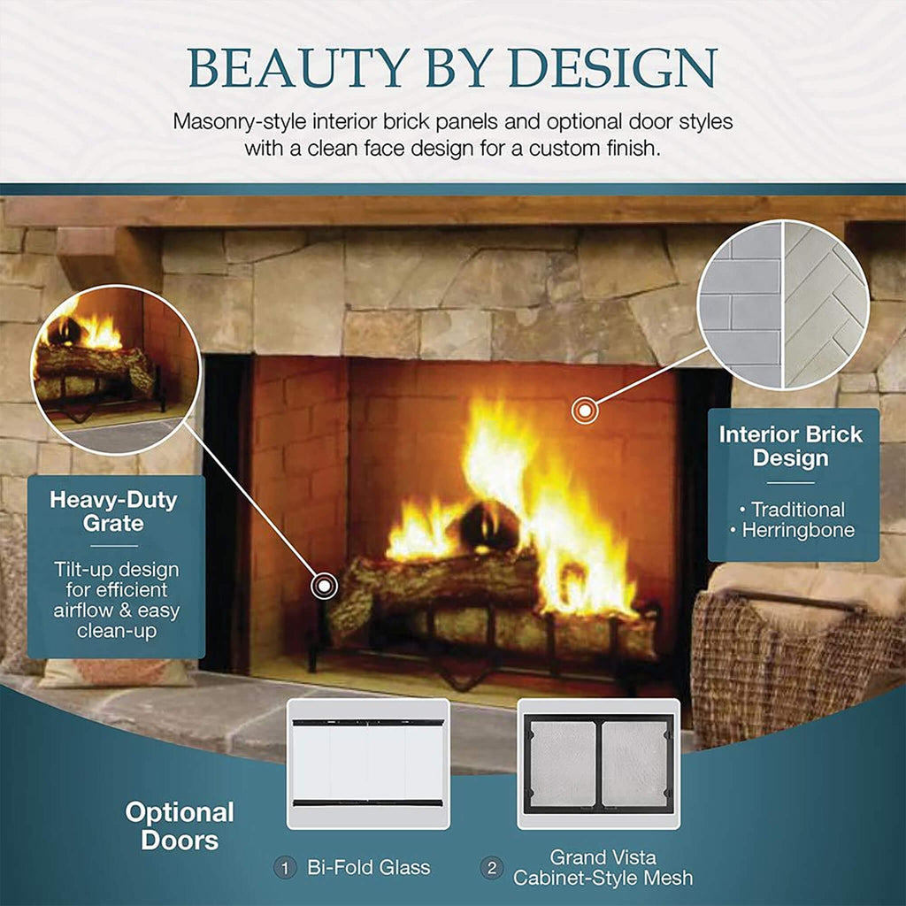 Majestic Biltmore Radiant 36-Inch Open Wood Burning Fireplace