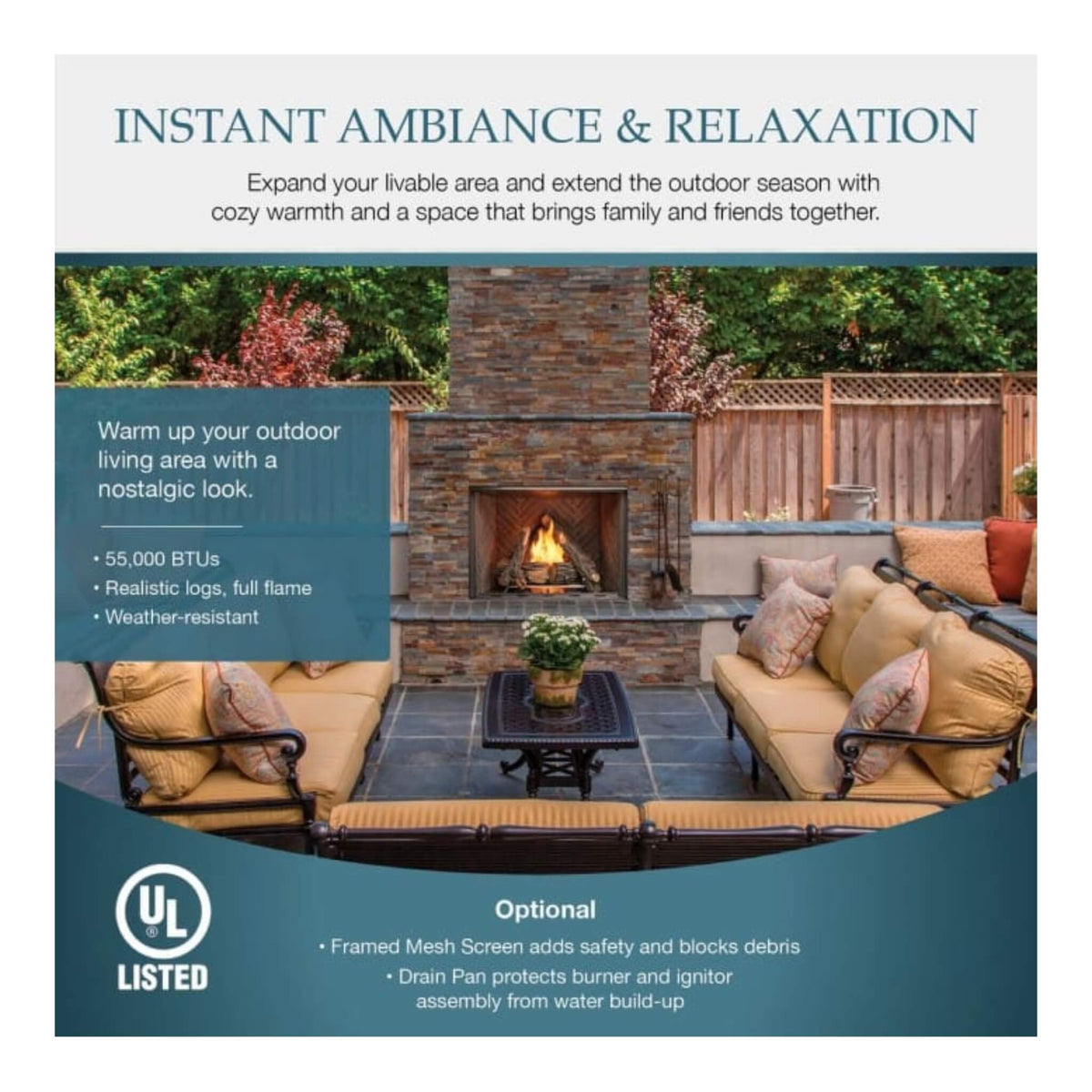 [ODCOUG-42TS] Majestic 42" Outdoor Fireplace