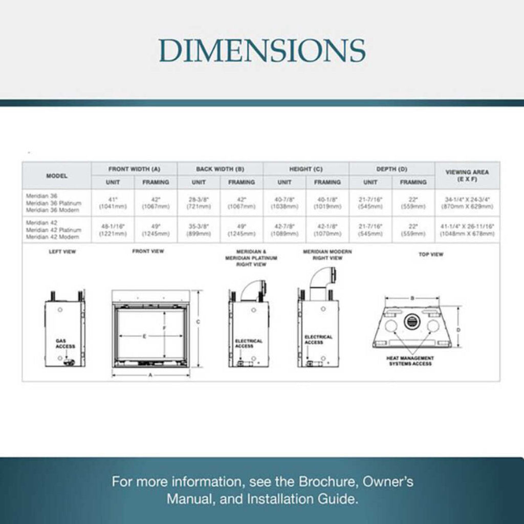 Majestic Meridian 36-Inch Platinum Natural Gas Fireplace