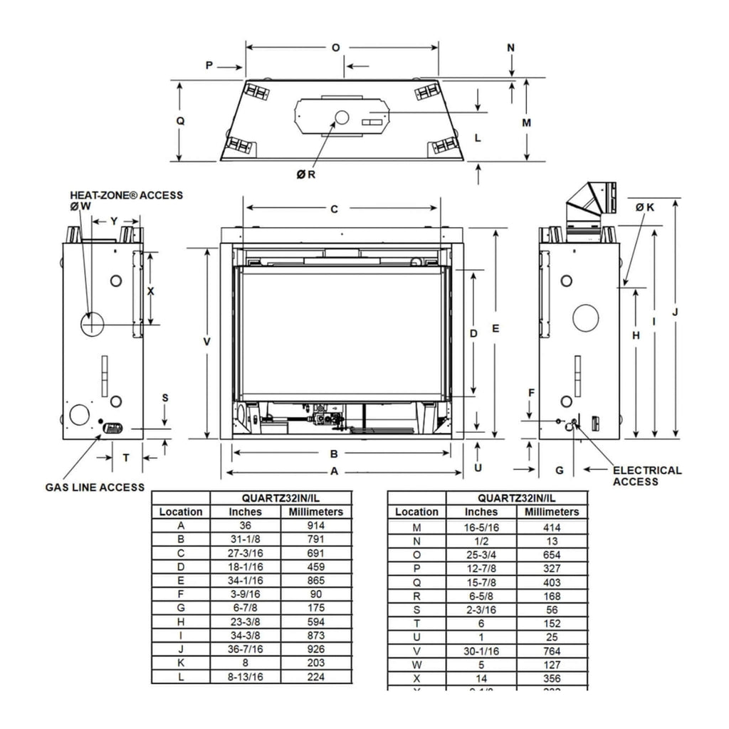 Majestic Quartz 32-Inch Direct Vent Natural Gas Fireplace