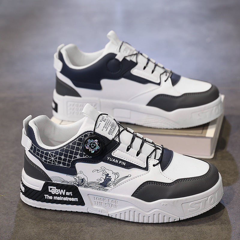 Men's spring summer fashion low-top Chinese style rotating button sports casual sneakers