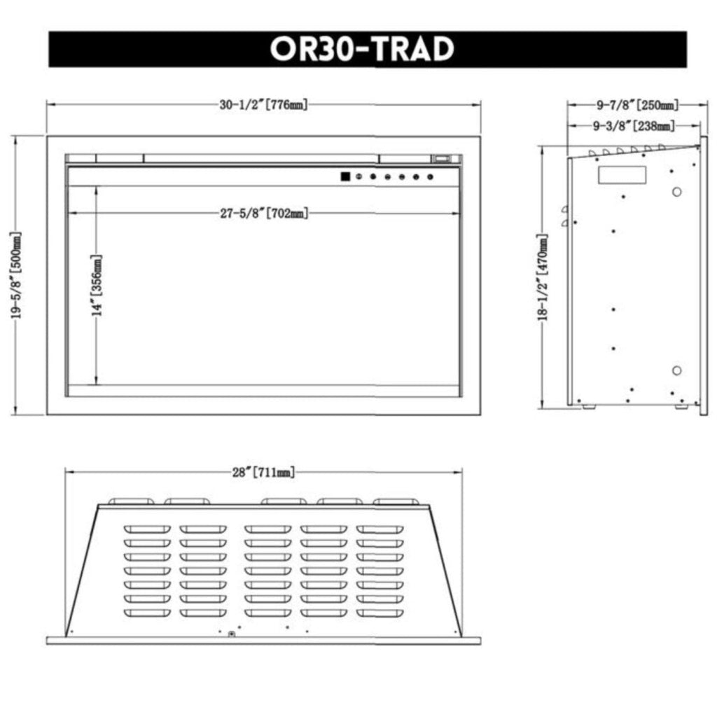 [OR30-TRAD] Modern Flames Orion 30"