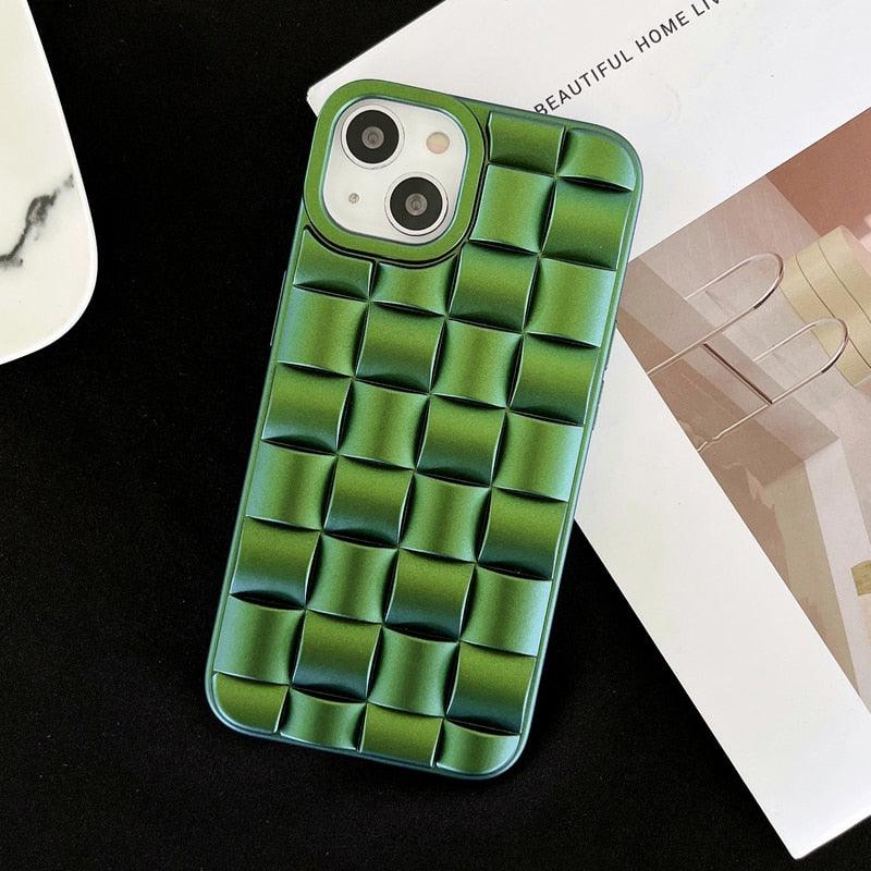 Modern Purple Green Phone Case For iPhone 13 14 Pro Max 11 12 Mini XS XR X 7 8 14 Plus Soft Shockproof Cover Bumper  Cute 3D Design Soft Silicone Shockproof Raised Bumper Corner Case for iPhone