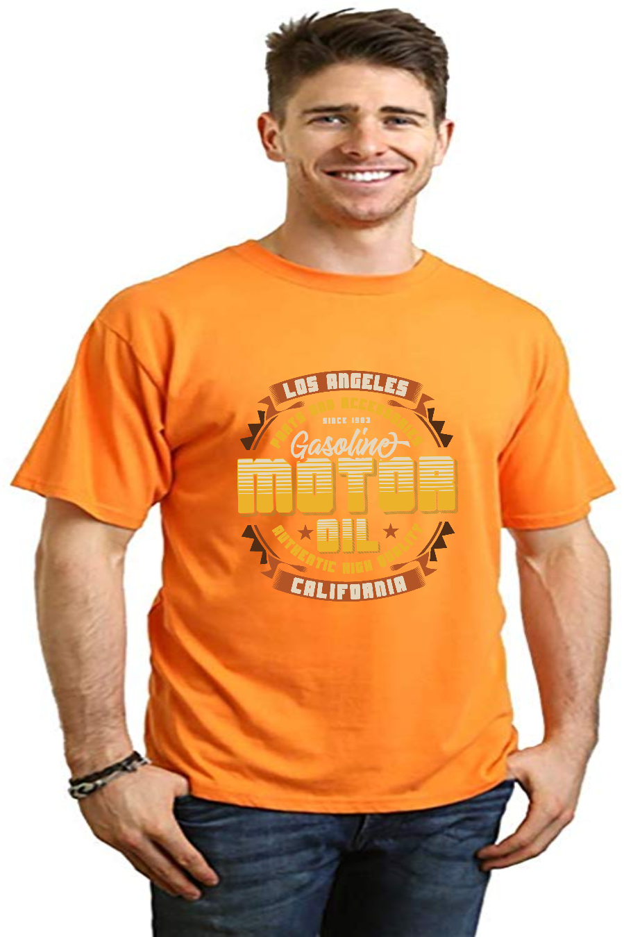 Motor oil Men's Bamboo Viscose/Organic Cotton Short Sleeve Graphic T-Shirt