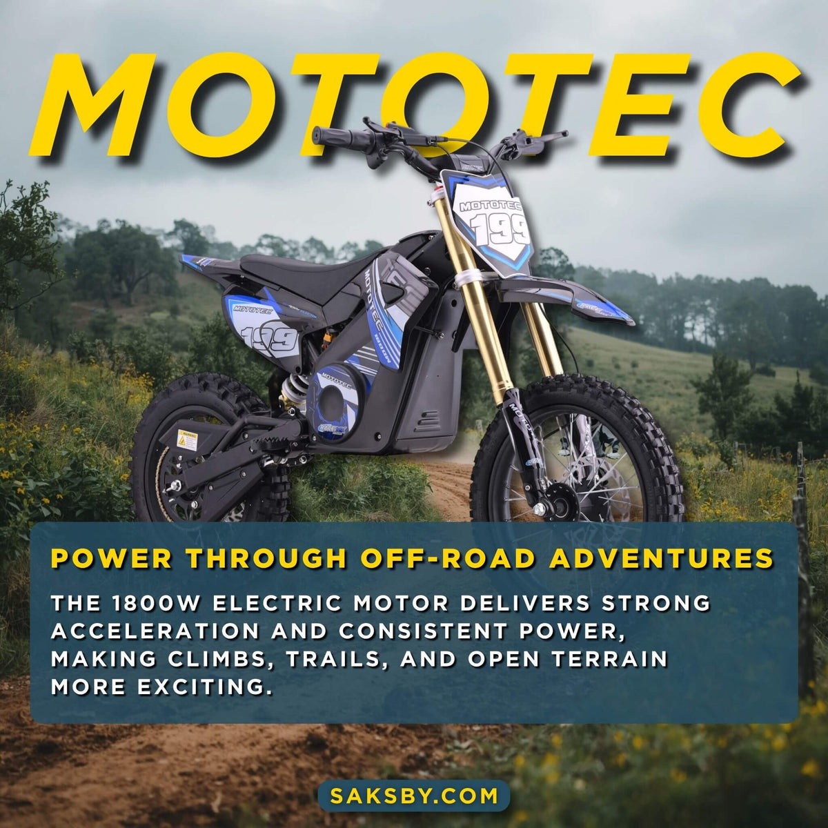Mototec 48V 1800W Pro High-Performance Electric Dirt Bike