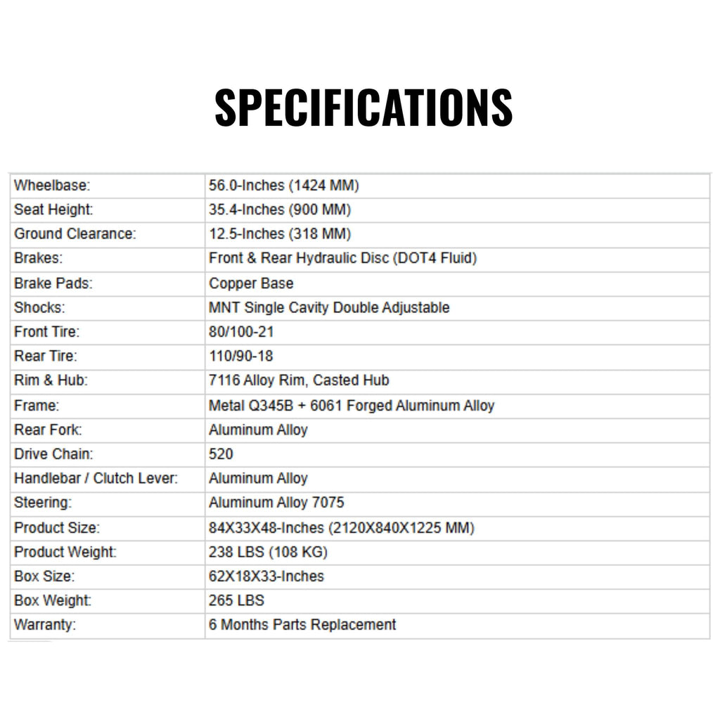 Mototec Venom High-Performance 72V/12000W Electric Dirt Bike
