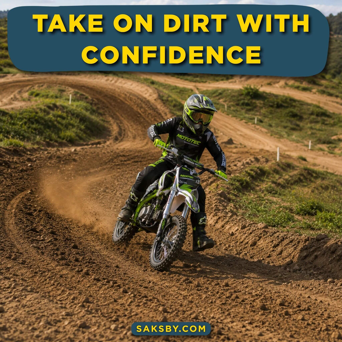 Mototec X3 125Cc 4-Stroke Green Gas-Powered Dirt Bike