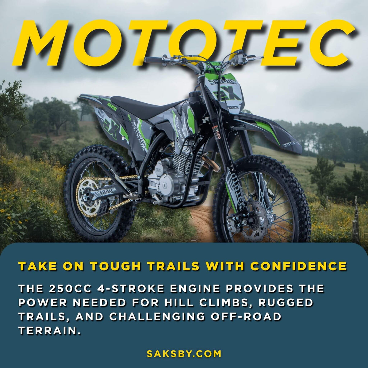 Mototec X5 250Cc 4-Stroke High-Performance Off-Road Gas Dirt