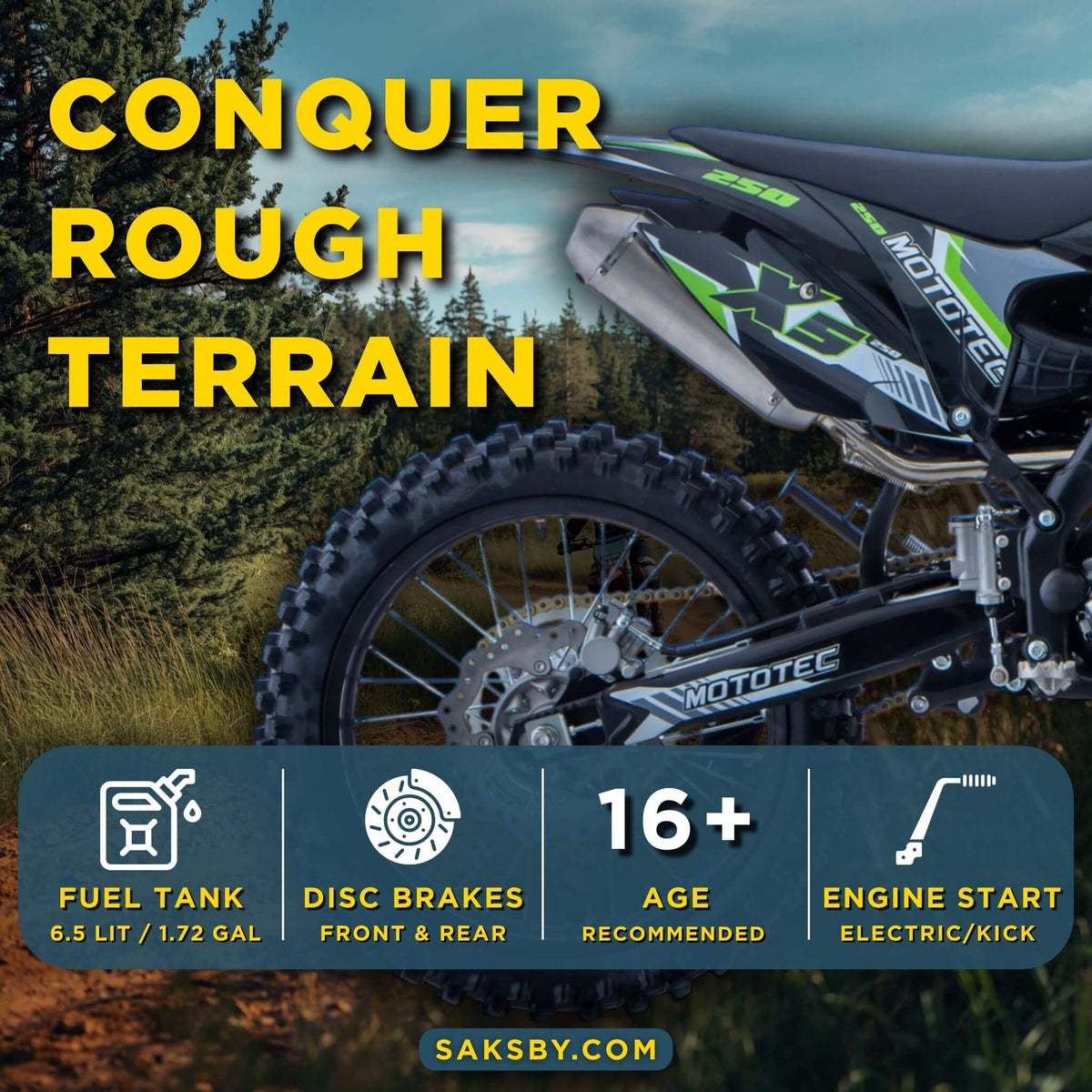 Mototec X5 250Cc 4-Stroke High-Performance Off-Road Gas Dirt