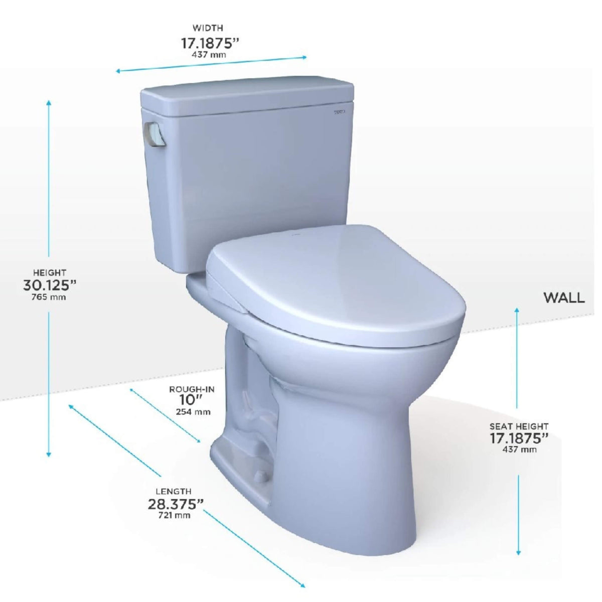[MW7764736CEFGA.10#01] TOTO Drake Washlet S7A With 1.28 GPF Universal Height 10-Inch Rough-In Elongated Bidet Toilet (SAK35691)