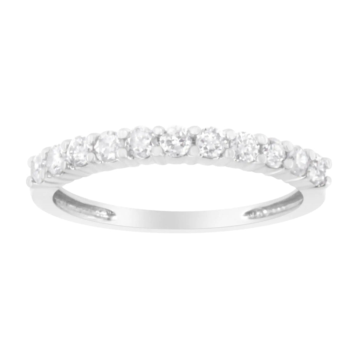 IGI Certified 1/2 Cttw Diamond 10K White Gold Prong Set Fluted