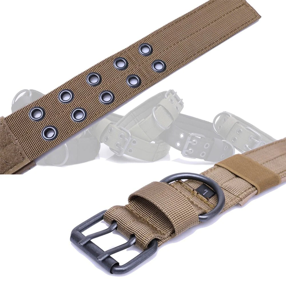2" Tactical Heavy Duty Nylon Dog Collar K9 Military Metal Buckle