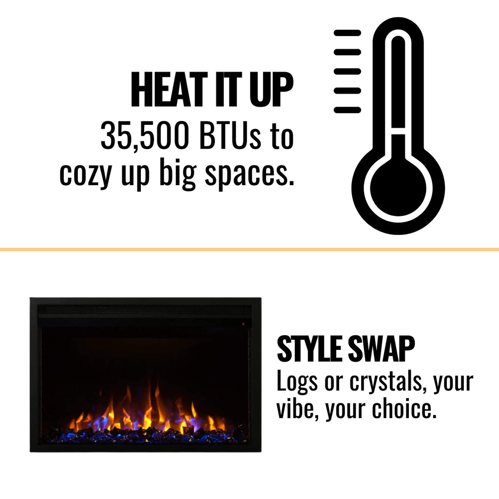 Napoleon Cineview Self-Trimming Electric Fireplace Insert, 30"