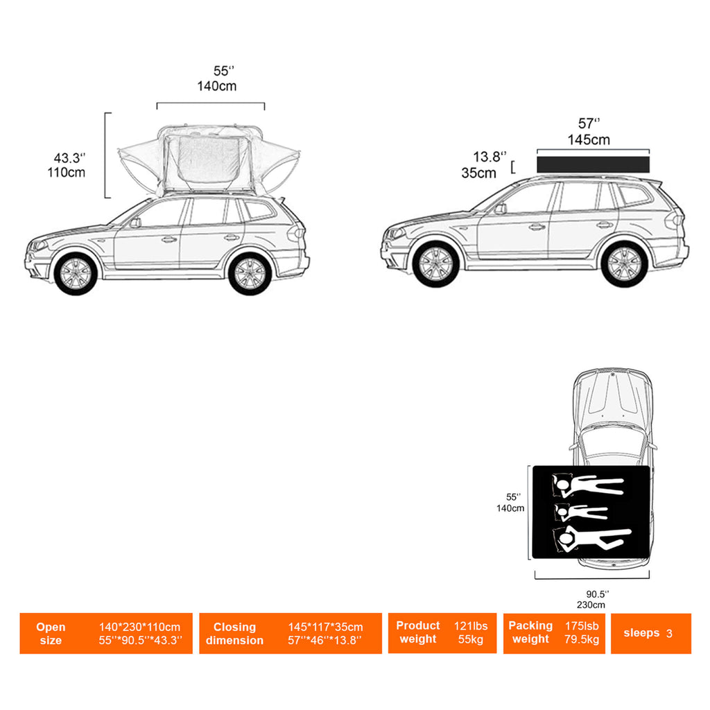 [SAK72384] Naturnest Andromeda Khaki Rooftop Tent