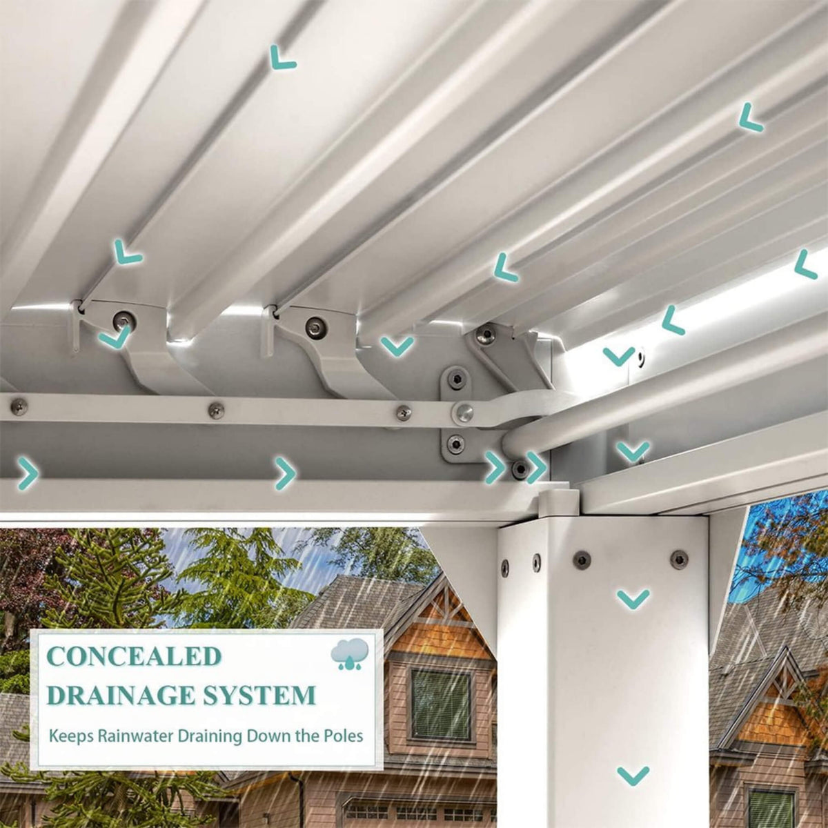 [12X20FT] Hardtop Louvered Pergola