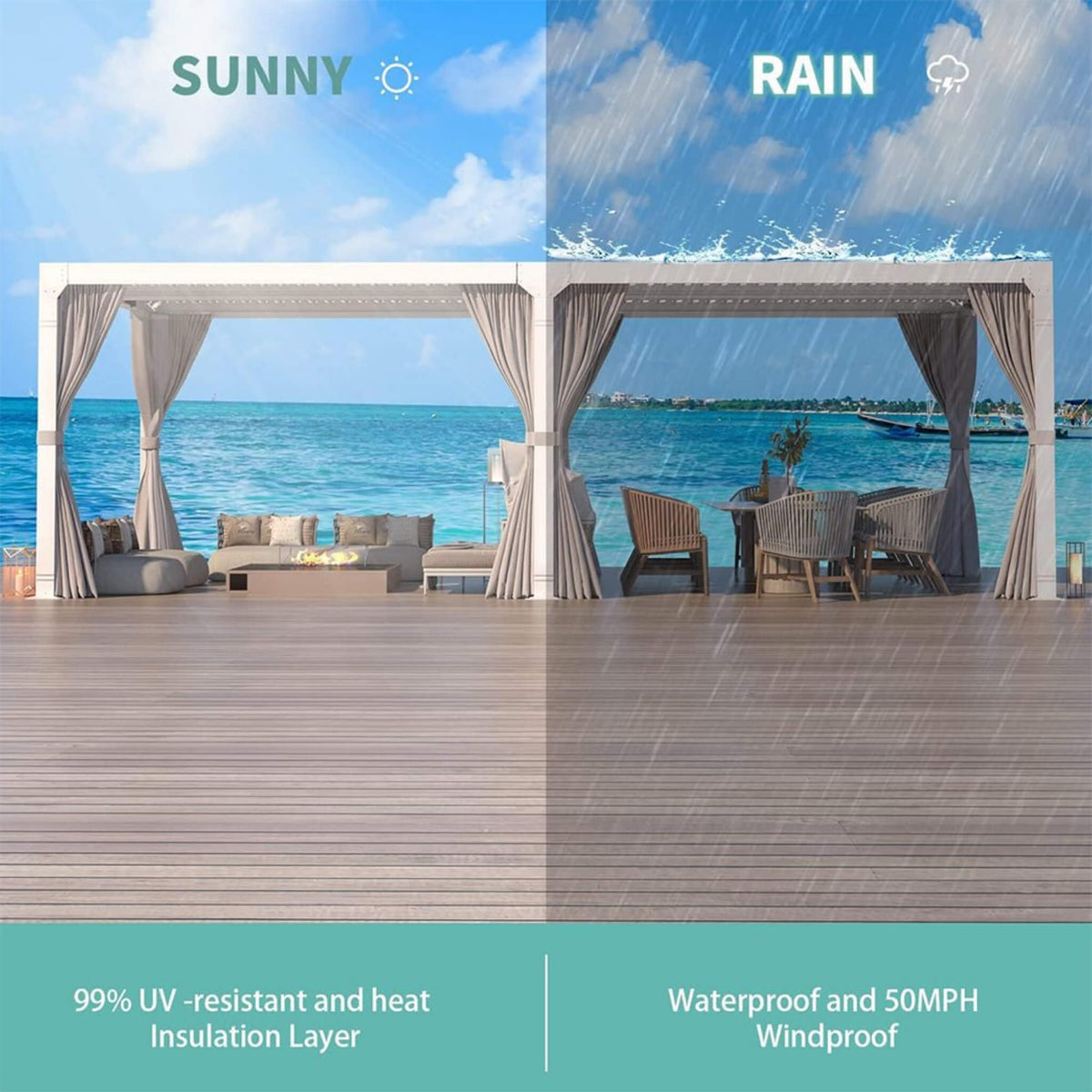 [12X20FT] Hardtop Louvered Pergola