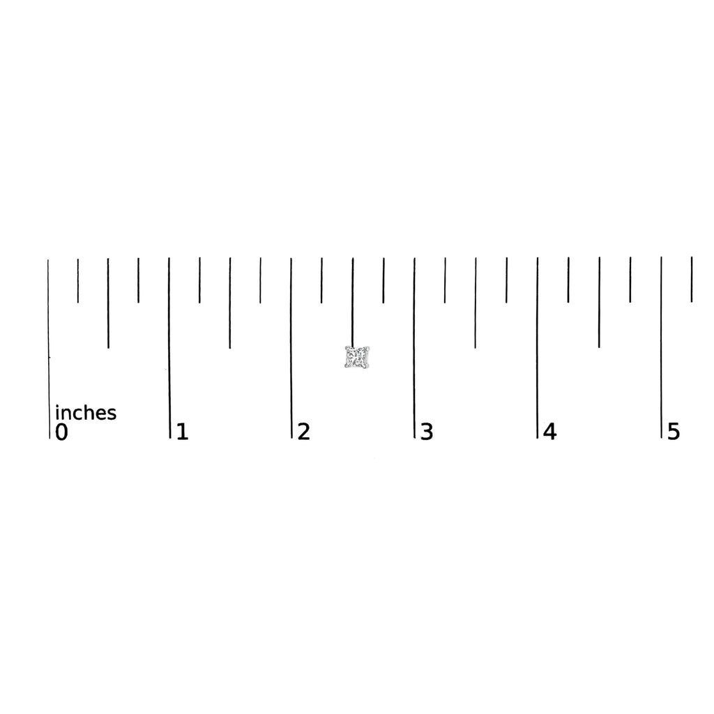14K White Gold Princess Cut Lab-grown Diamond Solitaire Stud