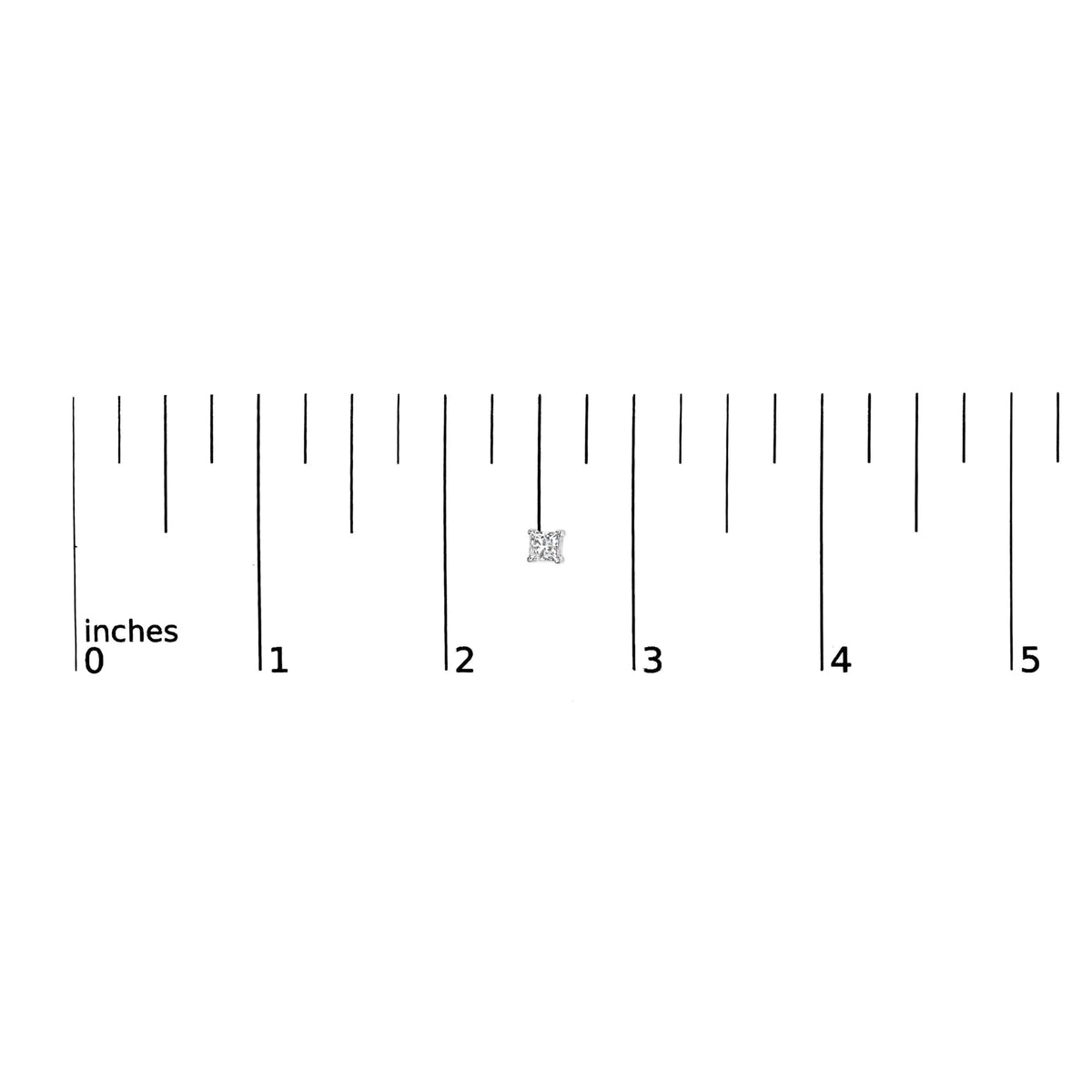 14K White Gold Princess Cut Lab-grown Diamond Solitaire Stud