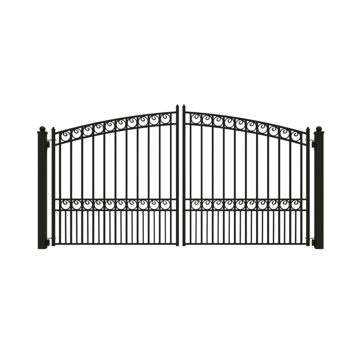 [12-18Ft] Heavy-Duty Paris-Style Steel Premium Dual-Swing Drivewa