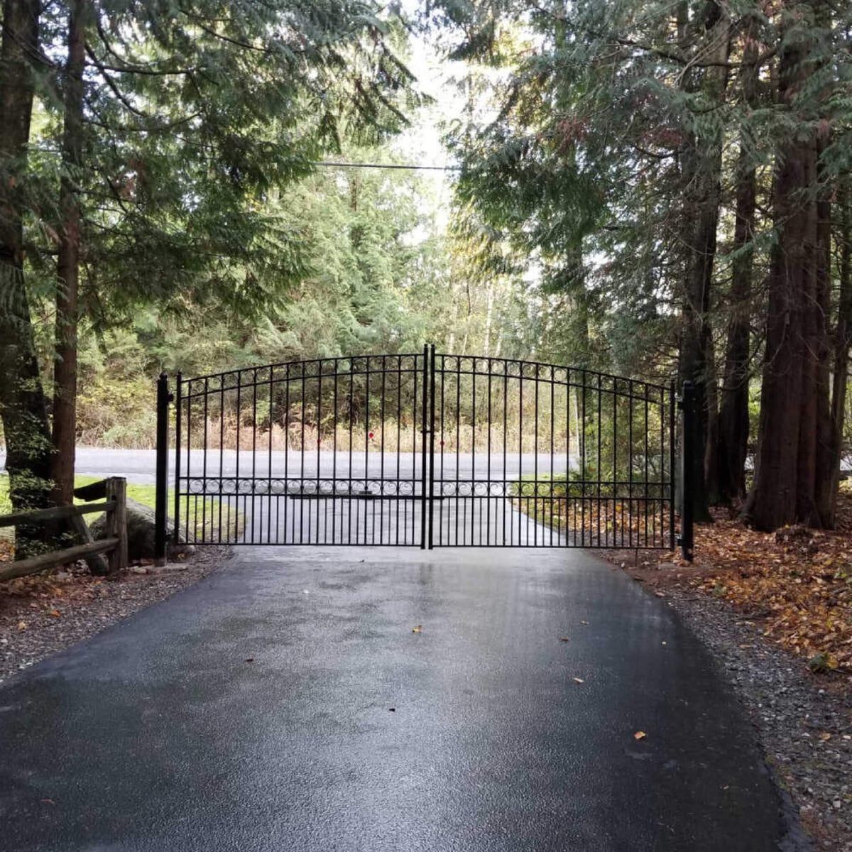 [12-18Ft] Heavy-Duty Paris-Style Steel Premium Dual-Swing Drivewa