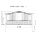 [12-18Ft] Heavy-Duty Paris-Style Galvanized Steel Single-Swing Dr