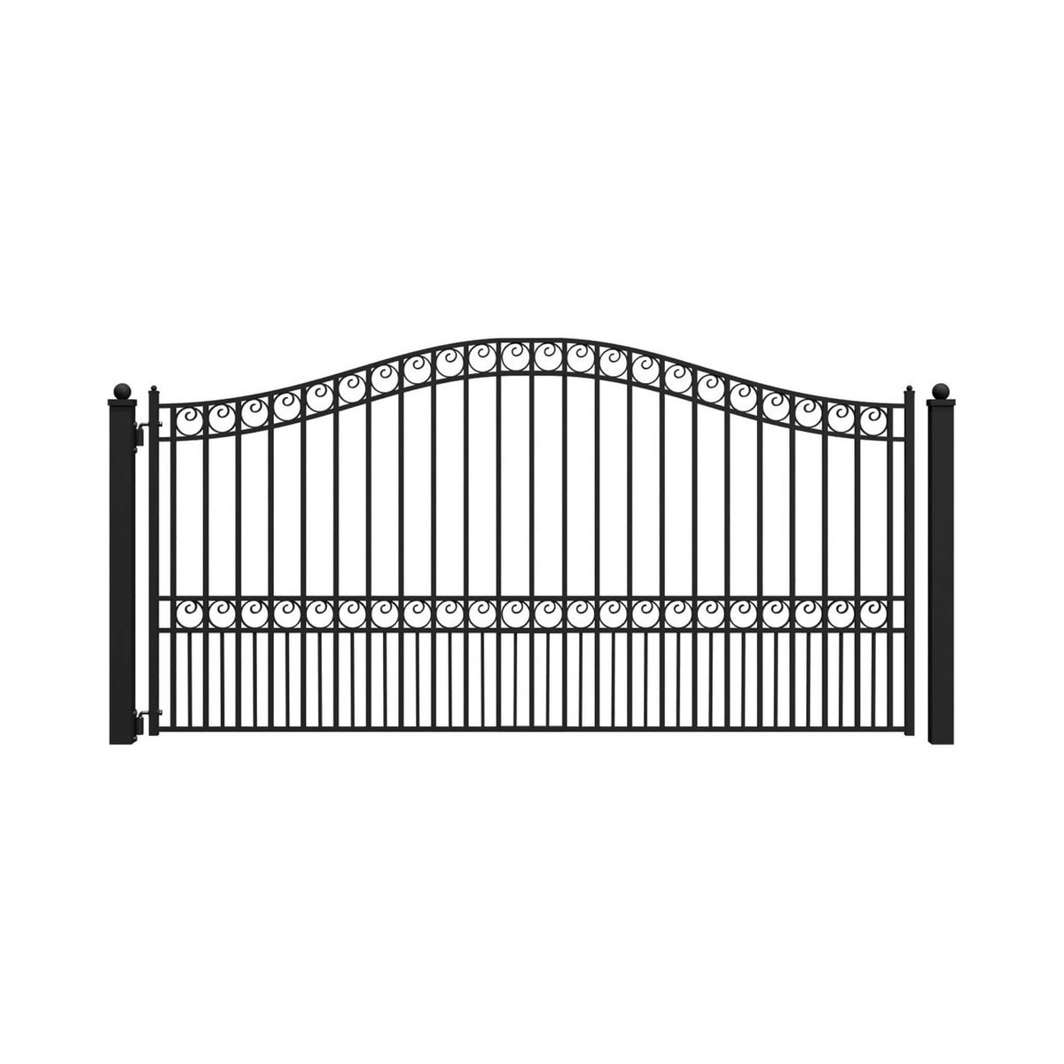 [12-18Ft] Heavy-Duty Paris-Style Galvanized Steel Single-Swing Dr