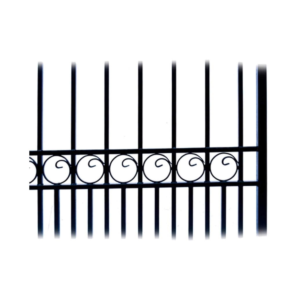 [12-18Ft] Heavy-Duty Paris-Style Galvanized Steel Single-Swing Dr