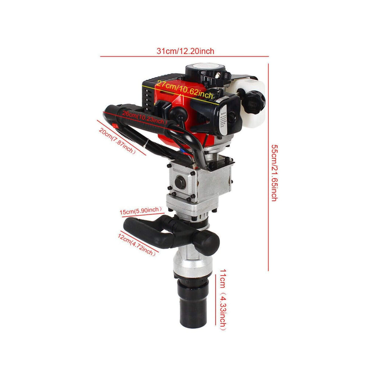 Portable 1.2Hp Gas Powered Hydraulic Post Pounder Hole Driver